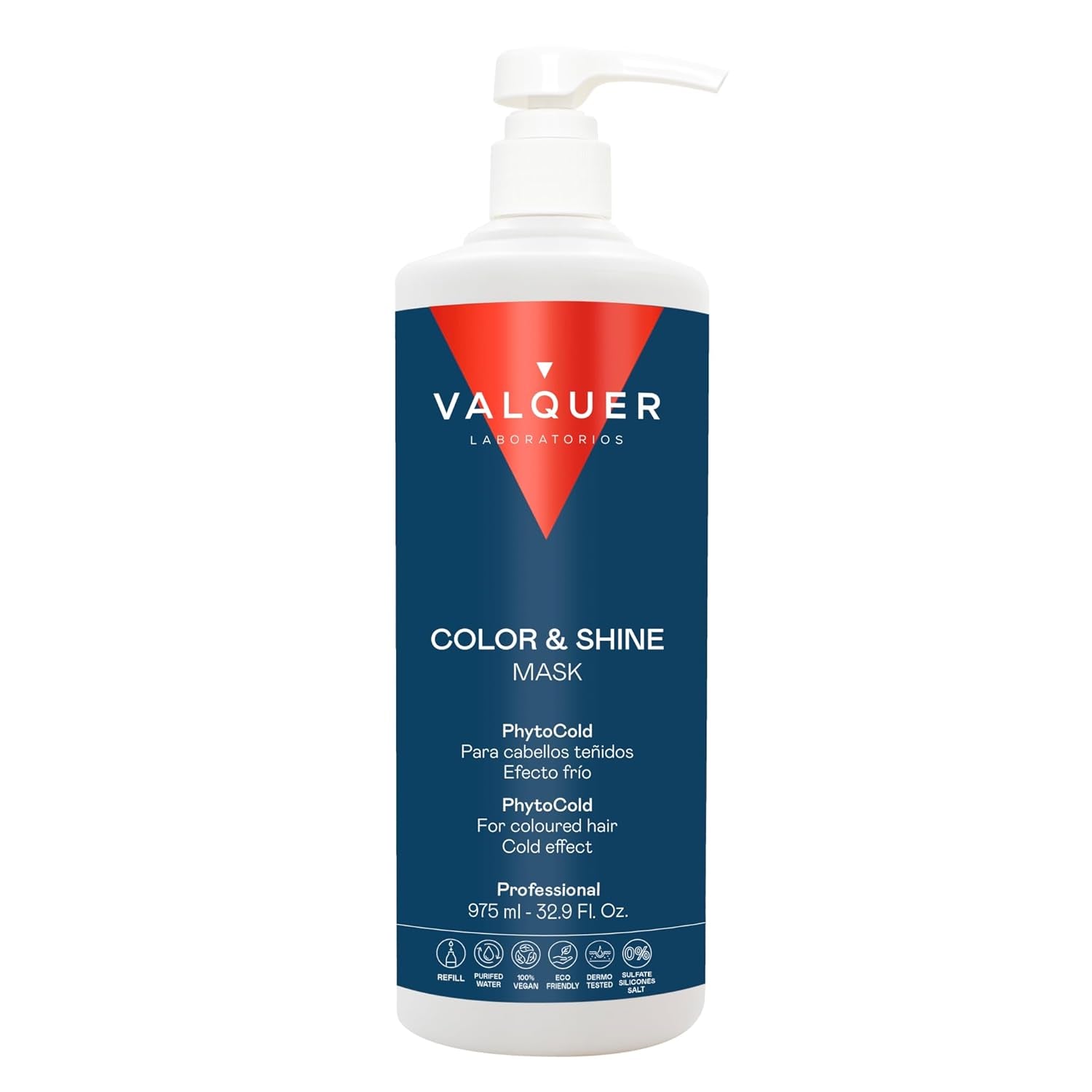 Valquer Profesional Ice Hair Mask Color and Shine - Voor geverfd haar, 1000 ml Naty Shop haarmasker 1 liter (1 verpakking) Geurloos