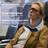 Nekkussen Reiskussen van traagschuim Ergonomisch ontwerp Nekkussen van traagschuim met oogmasker 2 oordopjes en opbergtas Perfect om onderweg te slapen tijdens het reizen Naty Shop Cervicale orthopedische kussens