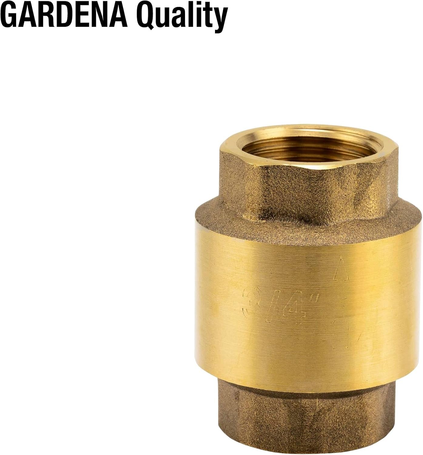 Gardena Messing Tussenventiel: Massief messing eenrichtingsventiel, 42 mm (G 1 1/4 inch) schroefdraad voor aansluiting op pompen (7232-20)