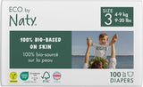 Eco Diapers Eco by Naty Baby Eco Diapers - premium biologische luiers, milieuvriendelijk, gemaakt van plantaardige materialen, ideaal voor de gevoelige babyhuid (maat 5 - 80 stuks)