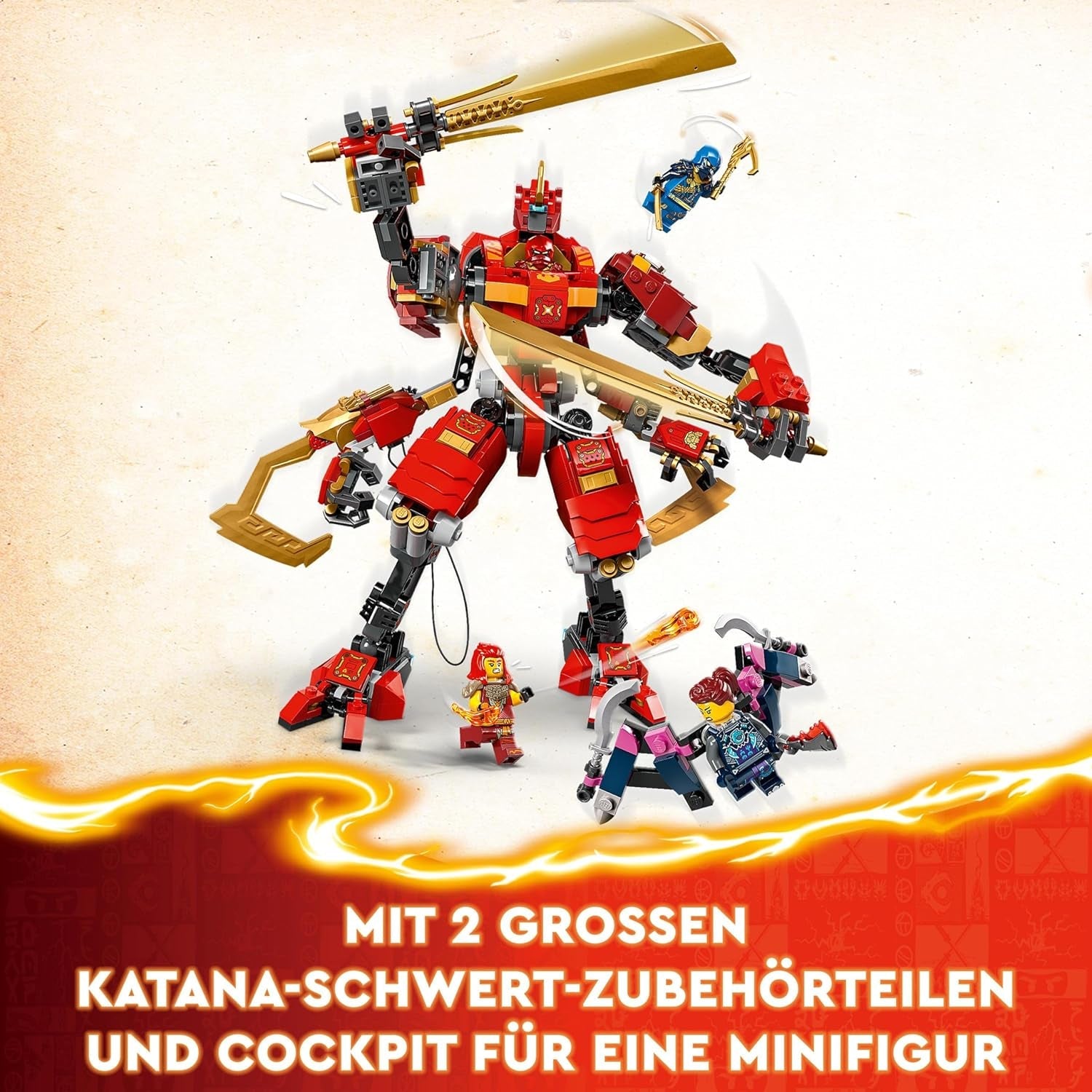 LEGO NINJAGO Kai's Ninja-klimmechaset, ninjaspeelgoed met bouwbare actiefiguur en 4 minifiguren, avonturenset voor kinderen, verjaardagscadeau voor 9-jarige jongens en meisjes 71812 Bouwsets Beuche in LEGO-Store