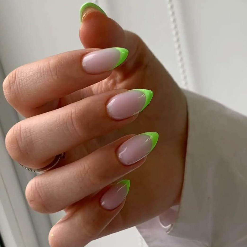 Lange Franse tips Gouden glitterlijm op lange vierkante nagels Glitter Franse tip Kunstnagels Set Vierkante kunstnagels voor dames 24 stuks
