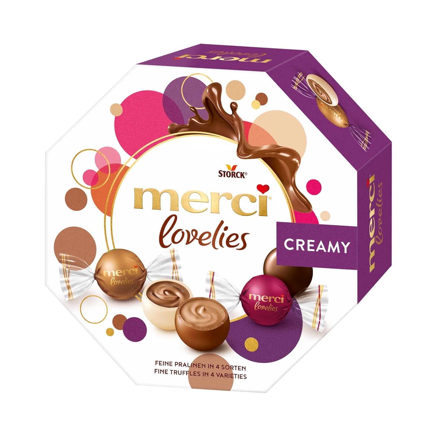 Merci Lovelies Creamy – 185 gram – Pralinemix met Naty Shop Romig gevulde chocoladespecialiteiten