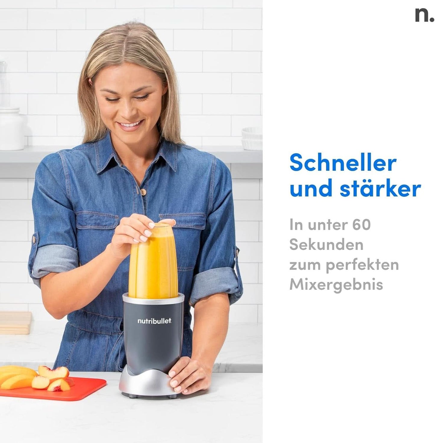 Nutribullet Original, Elektrische Mixer, Zerkleinerer, Smoothiemixer, Smoothie Maker, 600 W Leistung, Einfach Und Schnell in Der Anwendung, Kompakt, Leicht Zu Reinigen, NB603DG Kitchen Naty Shop