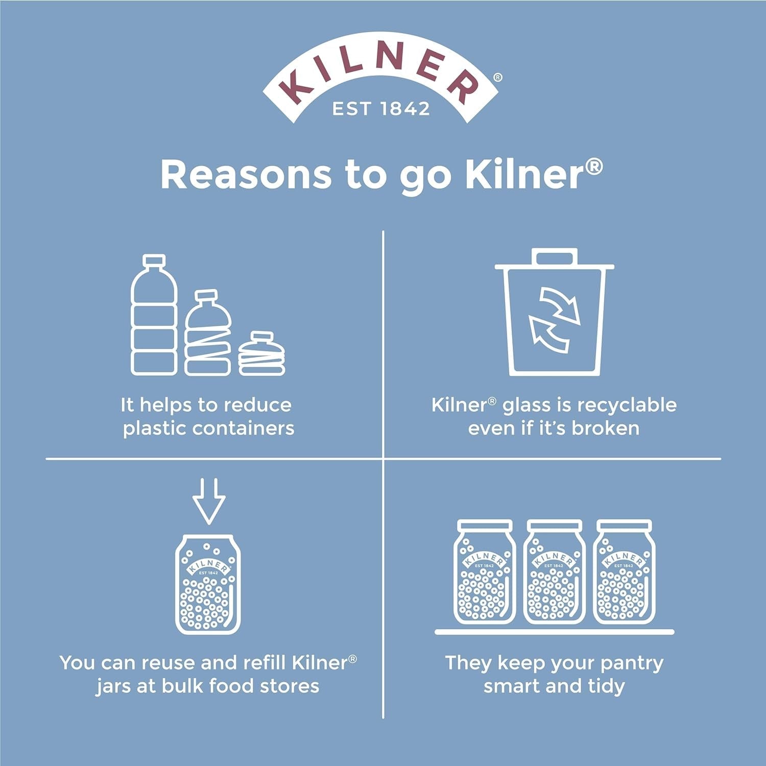 Kilner ontbijtpotje met lepel / 350 ml, Ø 9,5 cm / 5 stuks | mueslibeker voor meeneemmaaltijden / niet giftig / glazen container met deksel voor muesli, pap en yoghurt / container voor nachtelijke haver Naty Shop voedselbewaardozen