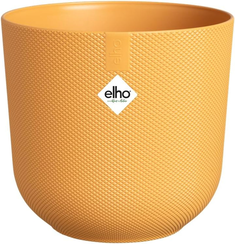 elho Jazz Round Mini 7cm - Bloempotten voor Binnen - 100% gerecycled plastic - Ø 7 x H 6,5 cm - Geel/Amber