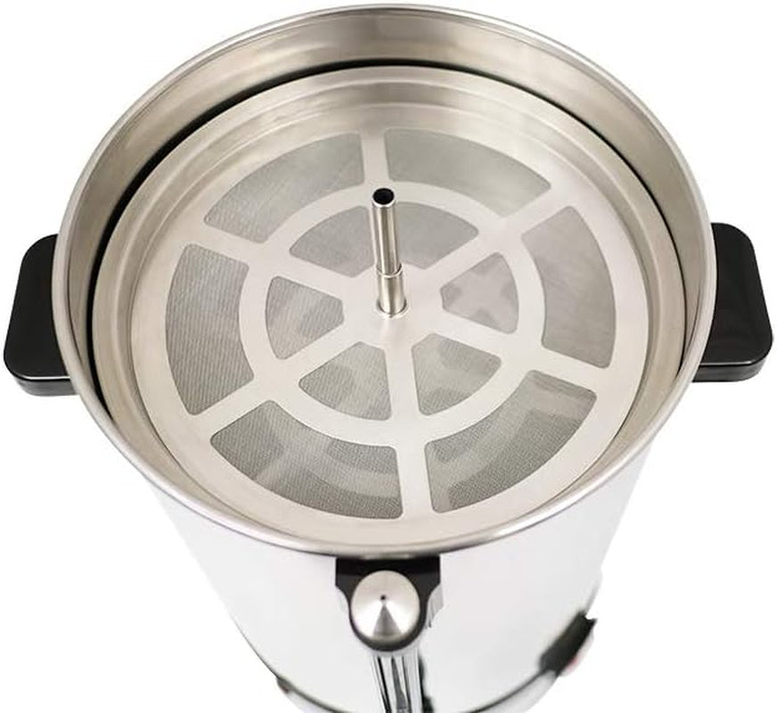 Saro espressomachine met rond filter - 6,75 L / 40 kopjes - RVS - zet- en warmhoudfunctie - veiligheidskraan - kijkglas - 1,5 kW - model SAROMICA 6005