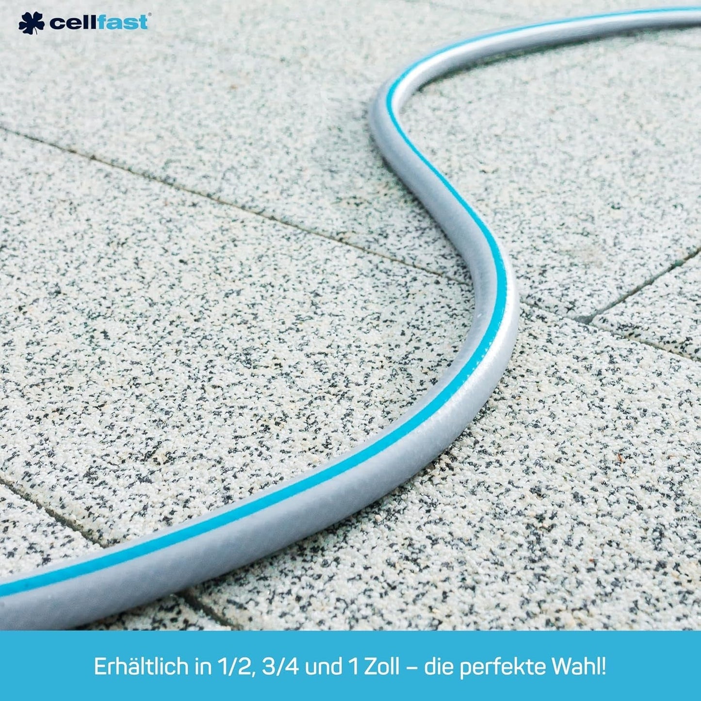 CELLFAST tuinslang, 3-laags tuinwaterslang, duurzame draadversterkt, flexibele irrigatieslang, UV-bestendig, anti-algen, 3,4 inch, 20 meter lengte
