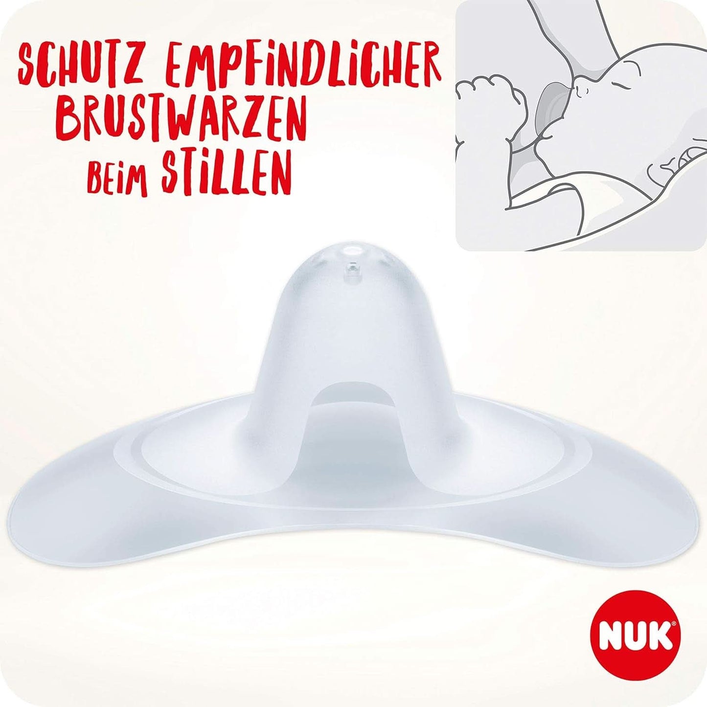 NUK tepelhoedjes | Tepelhoedjes voor borstvoeding | Beschermt tegen pijnlijke tepels | Dunne siliconen | Maat S (16 mm) | 2 stuks Babyvoeding en borstvoedingsaccessoires Naty Shop