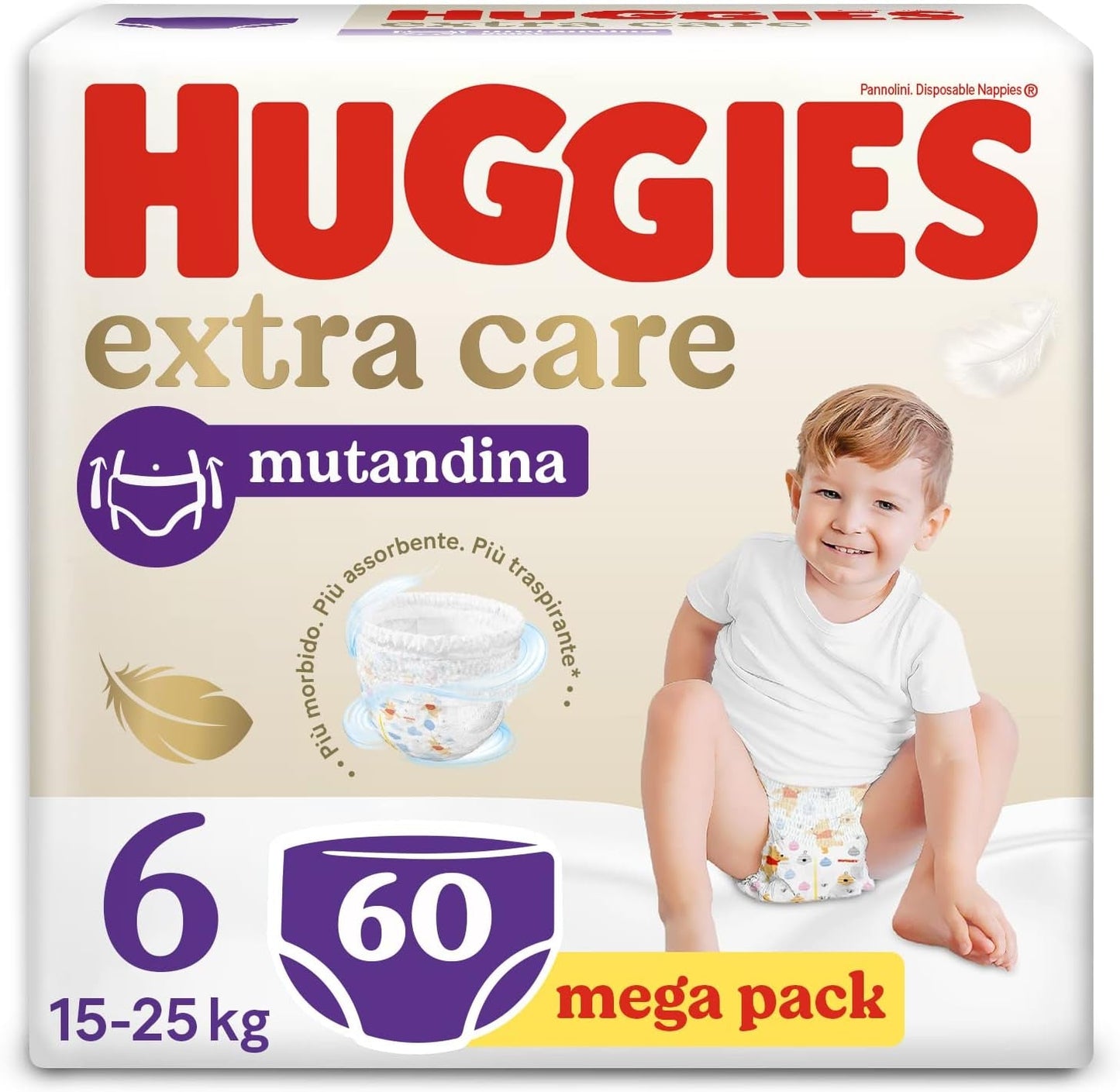 Huggies Extra Care luiers, maat 6, 15-25 kg, 60 stuks