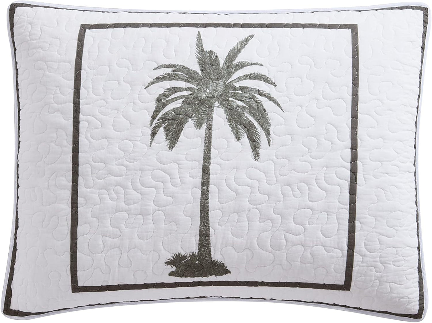 Tommy Bahama Palm Island-collectie | Dekbed - 100% katoen, omkeerbaar, zacht en ademend, voorgewassen voor extra zachtheid, kingsize bed, grijs Dekbedden en dekbedden Naty Shop