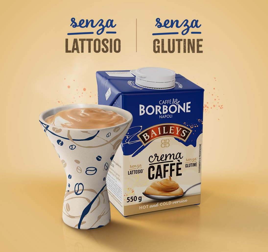 Caffè Borbone Baileys Kaffeecreme - Creme op melkbasis met lactosevrije, losse Kaffee, met Baileys - lactose- en glutenvrij - 550 gram in kartonnen verpakking