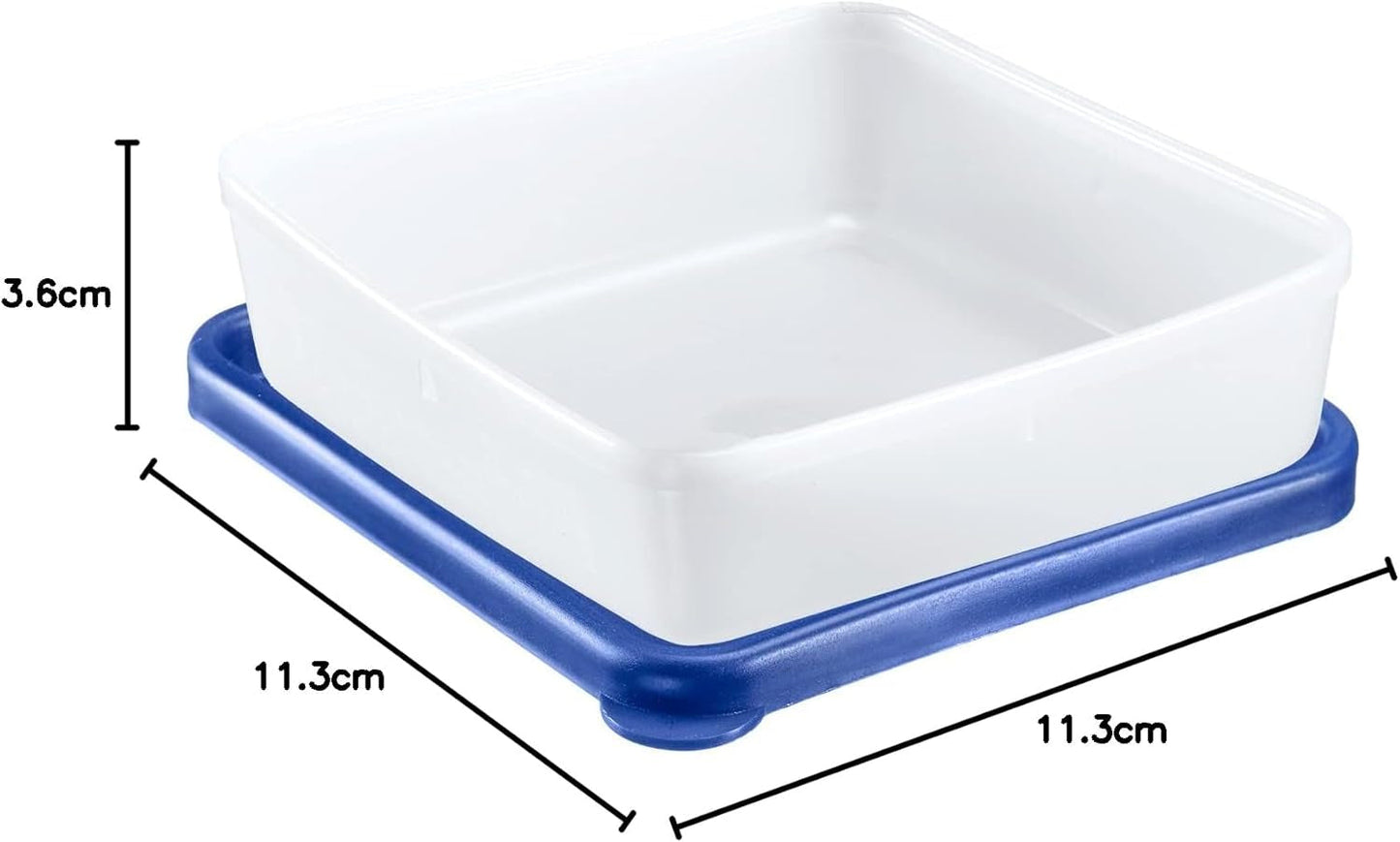 Westmark 4 voedselbewaar-/vriescontainers, inclusief deksel, inhoud: elk 0,25 l, stapelbaar, kunststof, Trio, kleur: transparant/blauw, 25042270 Voedselbewaardozen Naty Shop
