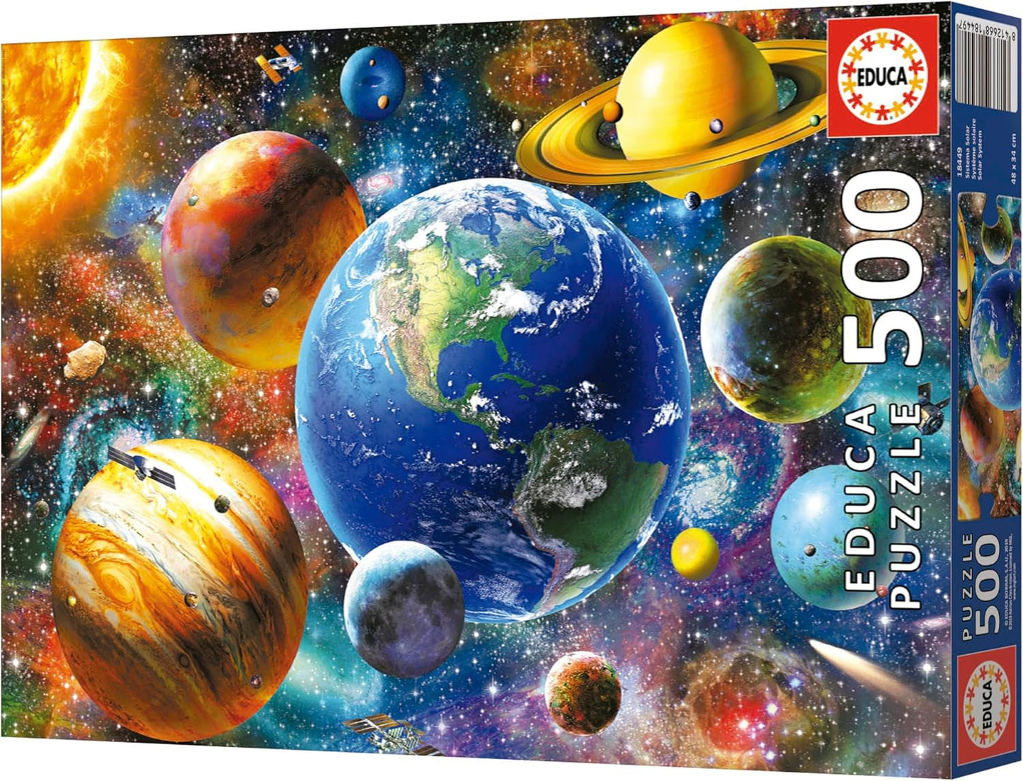 Educa - Puzzel 500 stukjes voor volwassenen | Zonnestelsel, puzzel 500 stukjes voor volwassenen en kinderen vanaf 11 jaar, planeten, ruimte, ruimte (18449) Puzzel Naty Shop
