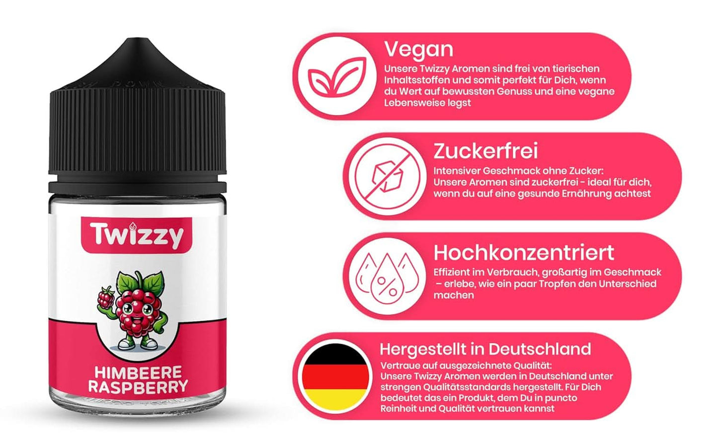 Twizzy, intense frambozensmaak, 60 milliliter Arome Naty Shop