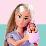 Simba Steffi Love Welcome Baby 29 cm zwangere Steffi 12-pack rollenspelaccessoires modepop met babypop van 4 cm speelgoed voor leeftijden vanaf 3 jaar