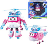 Super Wings 5" Transforming Characters 2-pack Transforming Supercharged Jett + Tino Transformer speelgoed voor jongens en meisjes vanaf 3 jaar Rode actiefiguren Naty Shop Dizzy