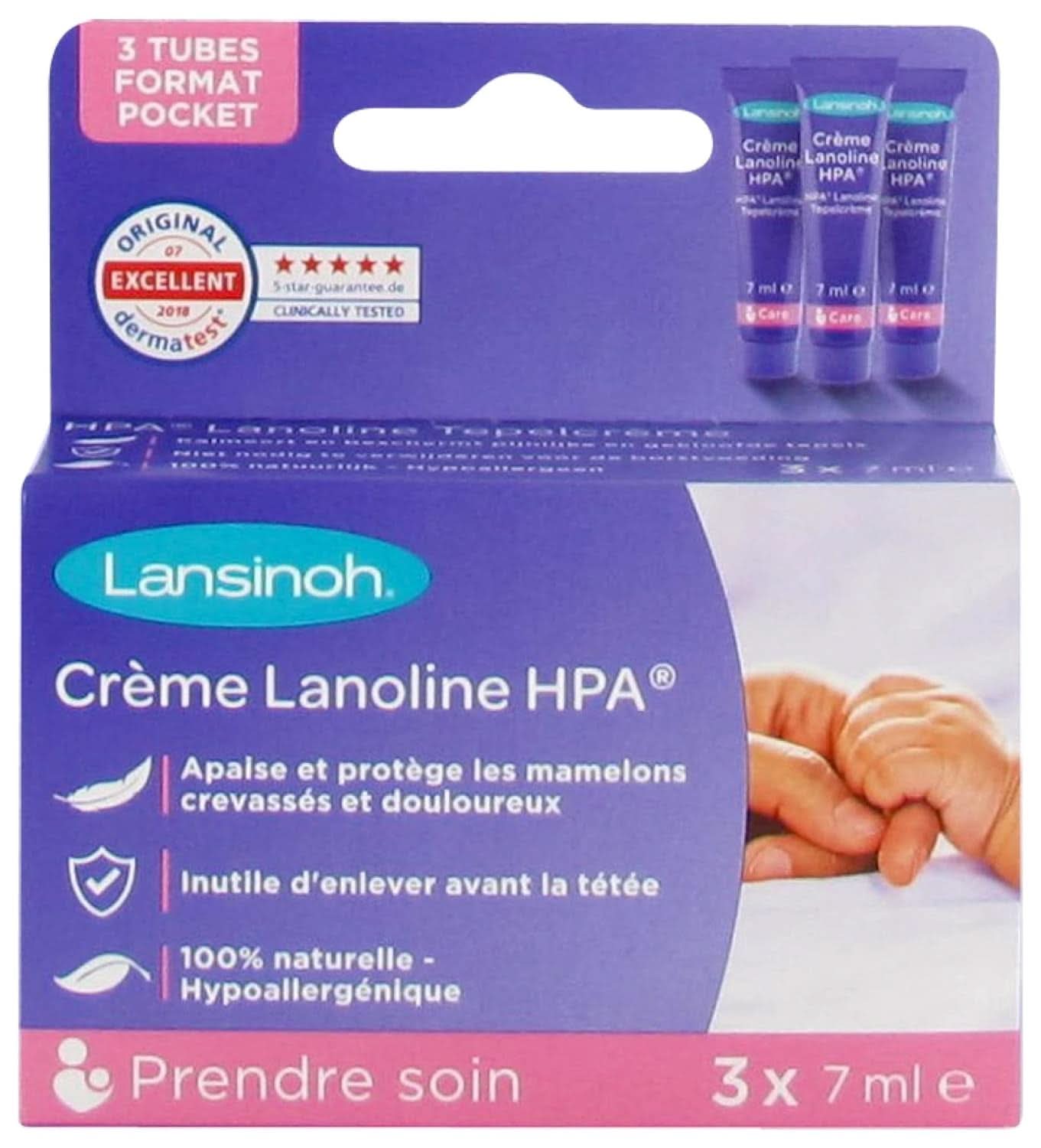 Lansinoh I Lanoline HPA-crème, 3 x 7 ml Accessoires voor voeding en borstvoeding Bebe Naty Shop