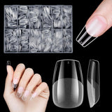 Korte kunstnagels 500 stuks zachte gel volledige dekking nageltips voor gelnagels 12 maten Voorgepolijste nageltips voor gelnagels Korte kunstnagels Doodskistnagelverlengingen met doos