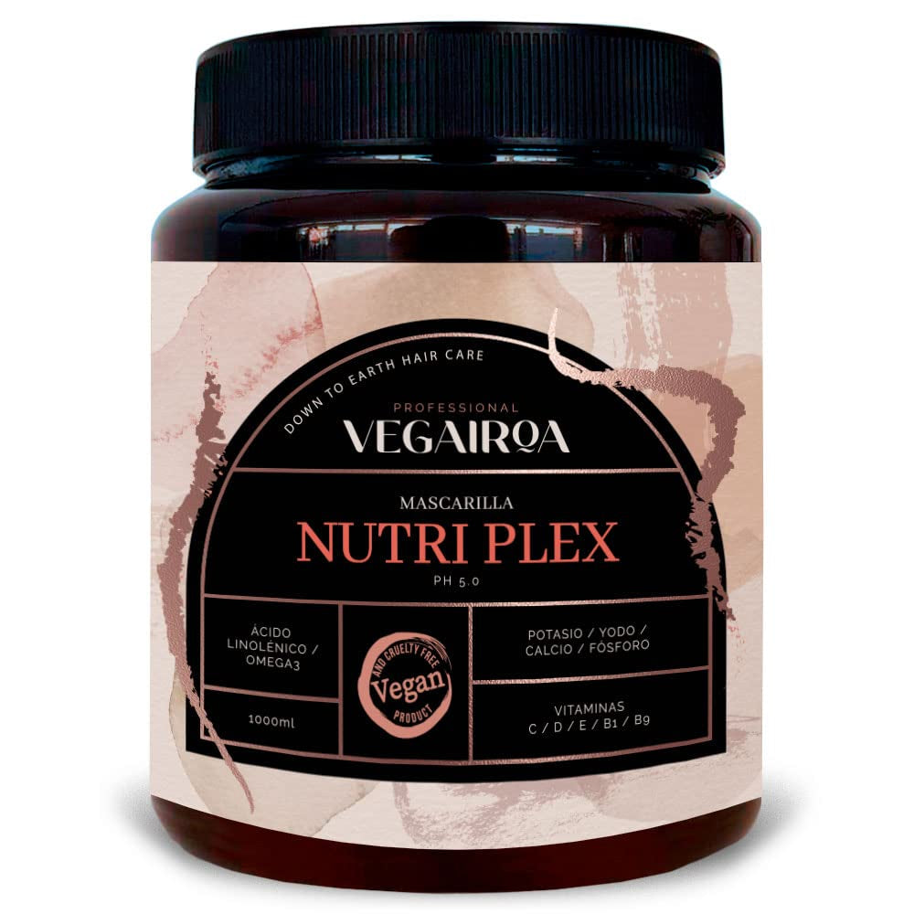 VEGAIROA - Nutri Plex Mask - Intensieve verzorging - Diep hydraterende verzorging - Frizz protection effect - Voor droog haar - Professioneel veganistisch stylingproduct - 1000g Naty Shop haarmasker Standaard titel