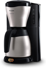 PHILIPS Café Gaia Filter-espressomachine - roestvrijstalen thermoskan, antidruppelsysteem, intens aroma, automatische uitschakeling, 1300 ml, zwart (HD7546/20)