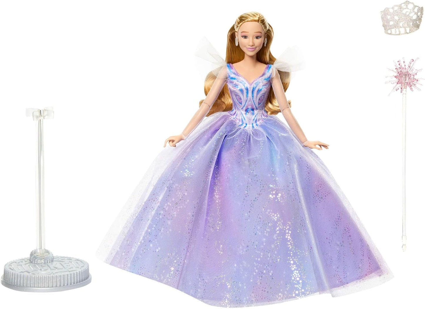 Mattel Wicked: Part 2 van Universal Pictures Glinda Deluxe pop met afneembare outfit en 3 accessoires, geïnspireerd door de film, JFM13, [Multicolor]