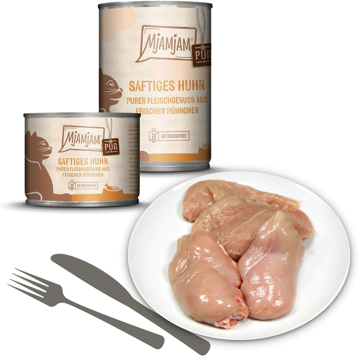 MjAMjAM - Premium natvoer voor katten - Pack Mix V - Pure Meat Delight 6 Pack (6 x 400 g) Graanvrij met extra vlees