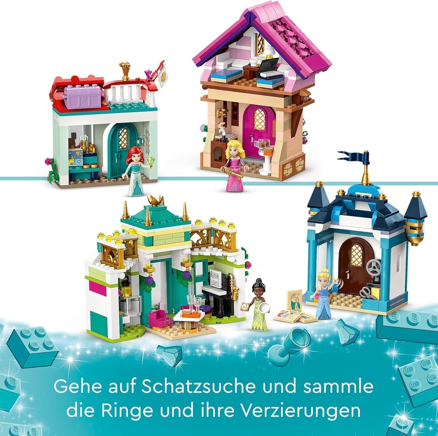 LEGO Disney Princess: Disney Princess Avonturenmarkt, speelgoedhuis met 4 poppen waaronder Assepoester en Ariël, speelset met schatkaart, cadeau voor meisjes en jongens vanaf 6 jaar 43246 Bouwsets Besuche den LEGO-Store