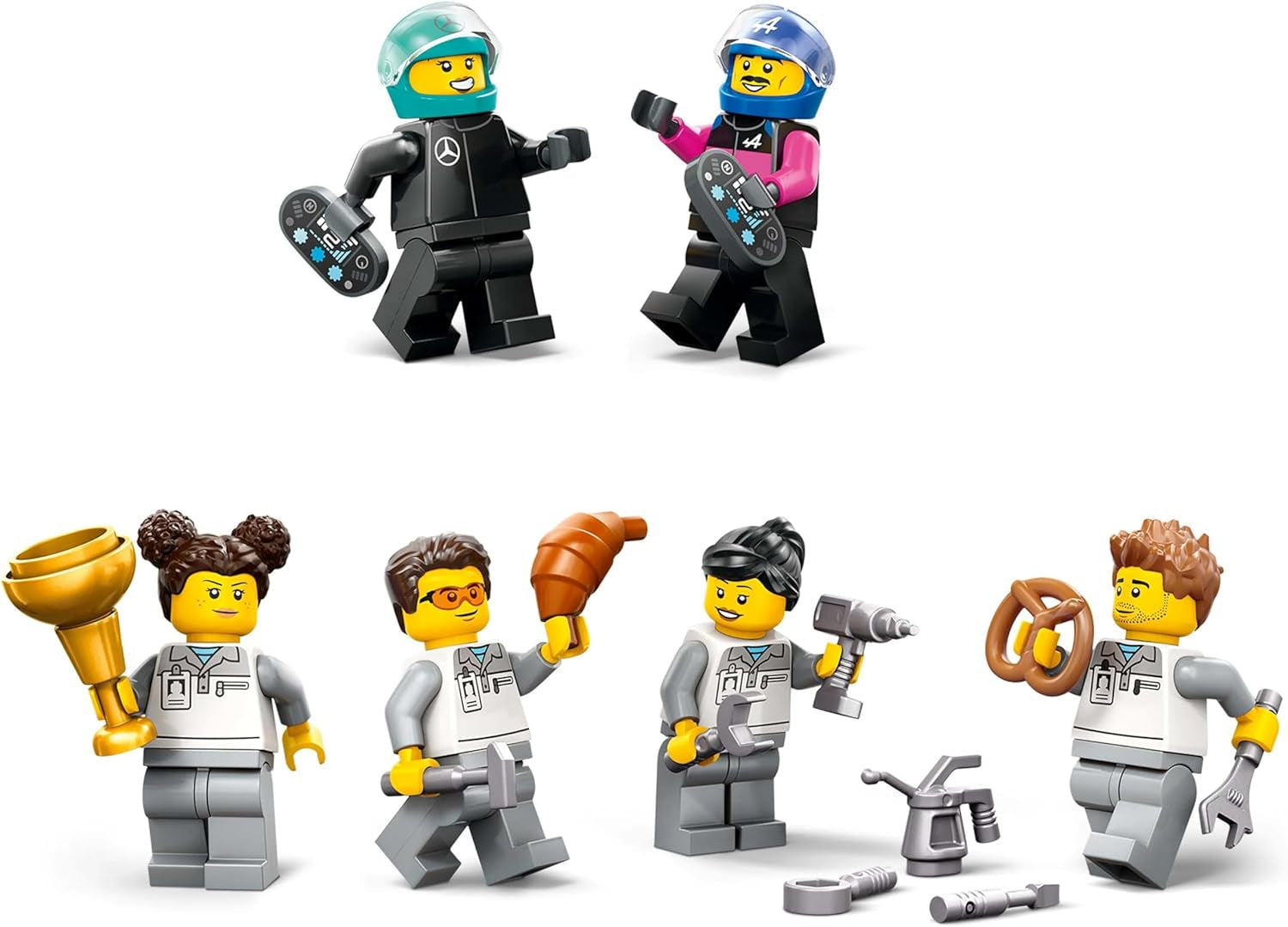 LEGO City F1 Garage met Mercedes-Amg en Alpine raceauto's - Formule 1 raceauto met 2 coureurs en 4 mechanische minifiguren - Cadeau voor jongens en meisjes vanaf 7 jaar en fans 60444 Beschouw de LEGO-Store bouwsets