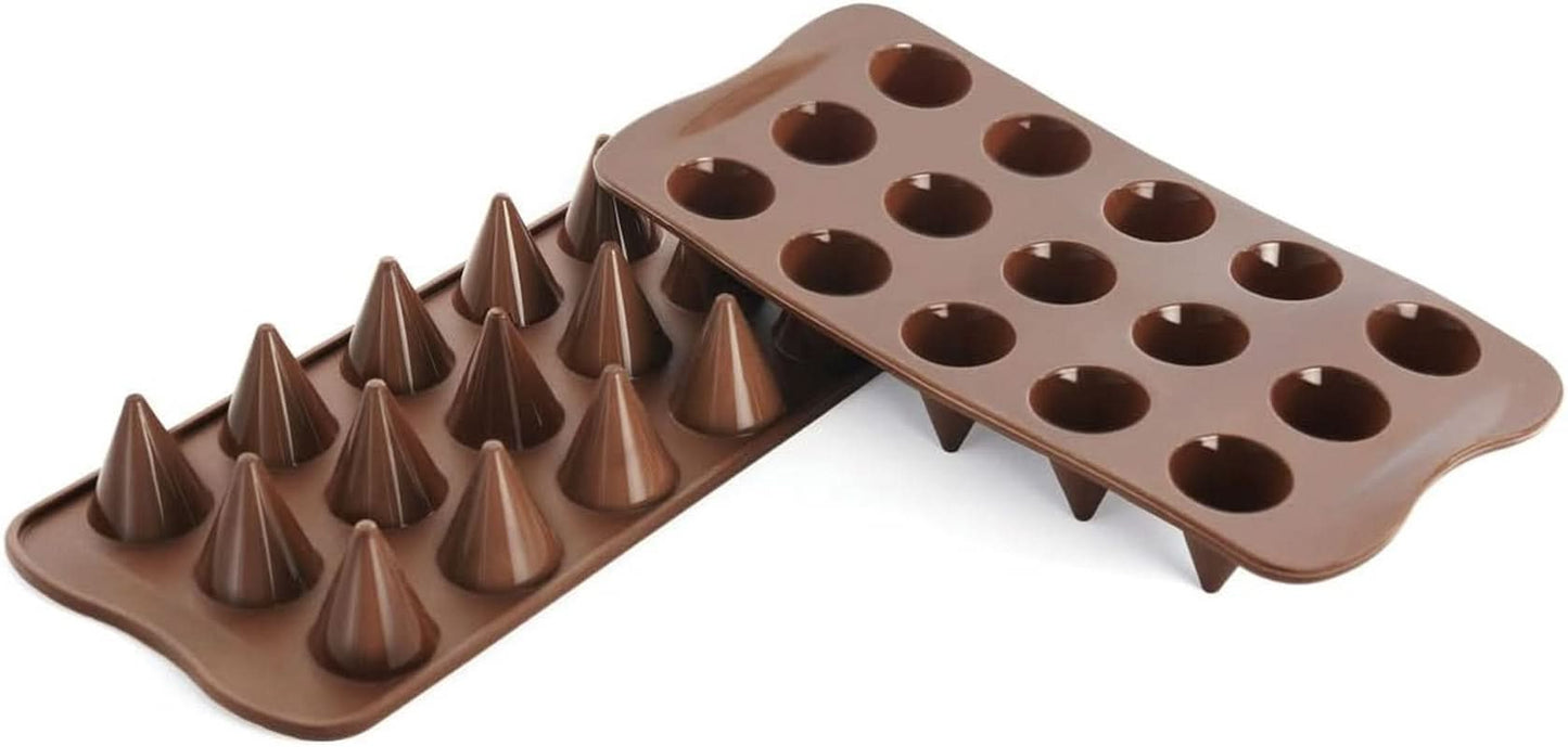 Silikomart Siliconen Pralinevorm Kegel Ø 2,6 x H 2,8 cm, 7,5 ml, 15 gaatjes (SCG20) Keuken Naty Shop