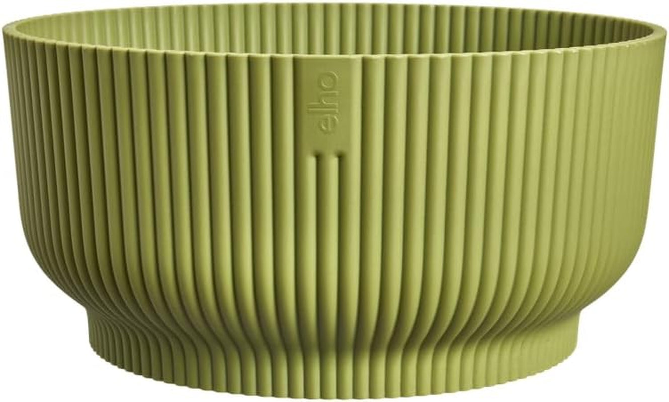 elho Vibes Fold Bowl 25 - Bloempotten voor binnen - 100% gerecycled plastic - Ø 24,9 x H 12,1 cm - Groen/Ferngrün