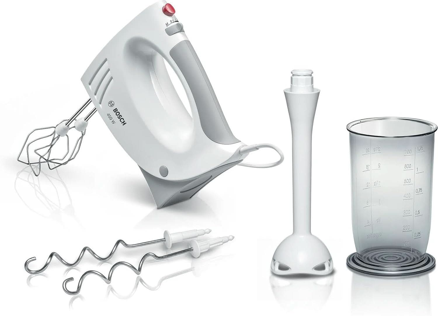 Bosch Hausgeräte MFQ3540 Handrührer, Grau, Weiß, 7.7 Cm L X 20.1 Cm B X 14.1 Cm H Keuken Naty Shop