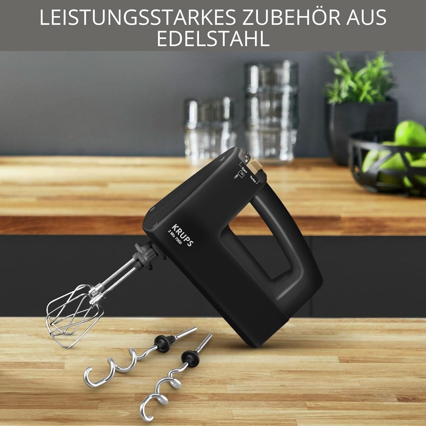 Krups 3Mix 7000 Handmixer 60 Jahre Special Edition, 500 Watt, Knet- en Rührhaken Aus Edelstahl, Langes Netzkabel, Zubehörtasche, F6085811, Schwarz/Kupfer Kitchen Naty Shop