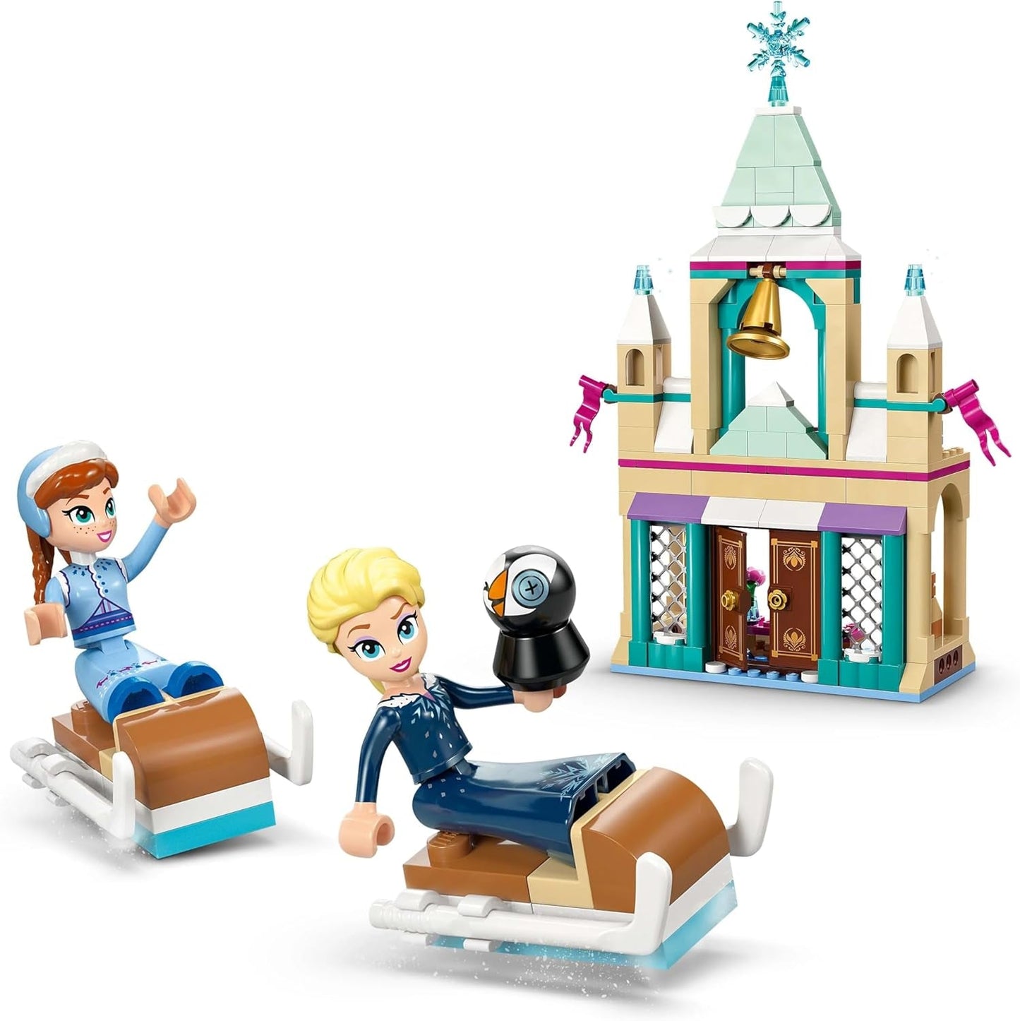 LEGO Ç€ Disney Frozen Kasteel van Arendelle, speelgoedprinses met minipoppen van ELSA, Anna en Olaf en een pinguïnfiguur, fantasiespeelset, cadeau voor meisjes van 5 jaar oud 43265 Bouwsets Besuche in LEGO-Store