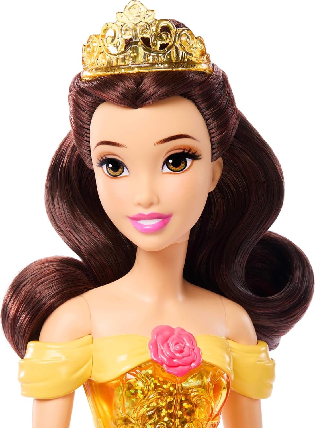 Mattel Disney Princess speelgoed gelede Belle modepop met sprankelende kleding en accessoires Disney film geïnspireerd cadeau voor kinderen HLW11