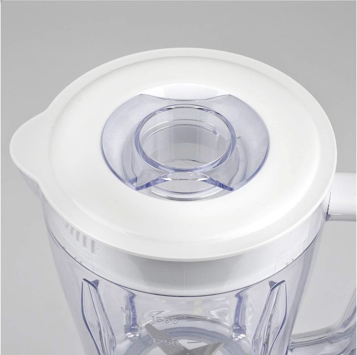 Girmi FR46 Elektrische Mixer, 1,5 Liter, 2 Geschwindigkeiten Met Pulse-Funktion, 4 Edelstahlklingen, Messbecherdeckel, Messbecher Mit Scale, Sicherheitseinrichtung, Weiß/Rot Kitchen Naty Shop