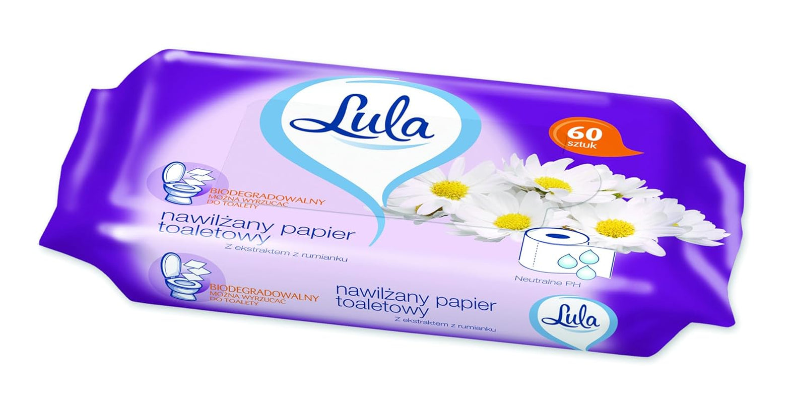 Zacht nat toiletpapier Kamille-extract toiletpapier 60 stuks Wit papieren toiletpapier