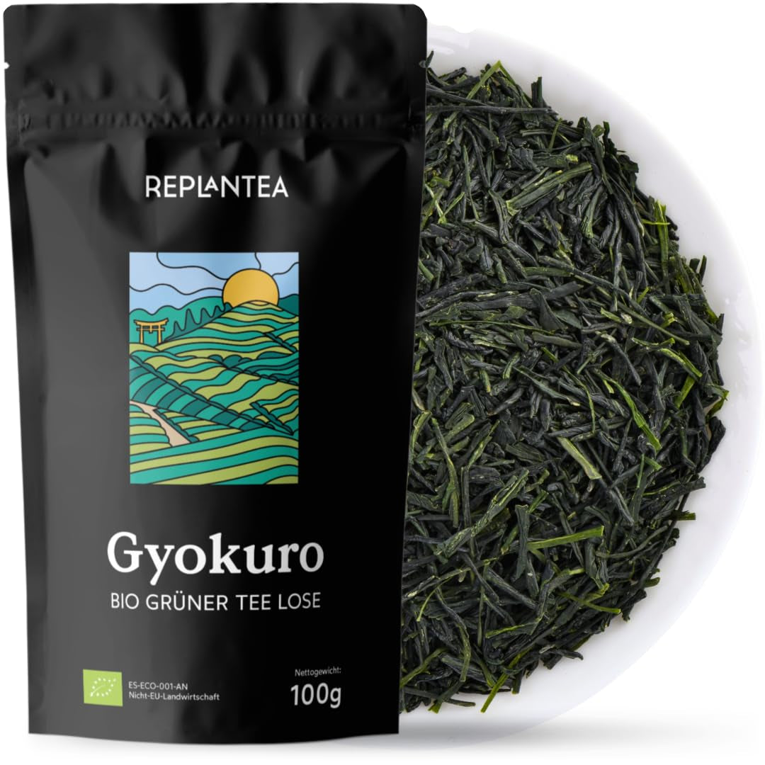 Biologische Gyokuro Japanse Groene Thee (100 g) | Premium bulkthee | Verfijnde umami-smaak en delicate zoetheid | HERPLANTEREN