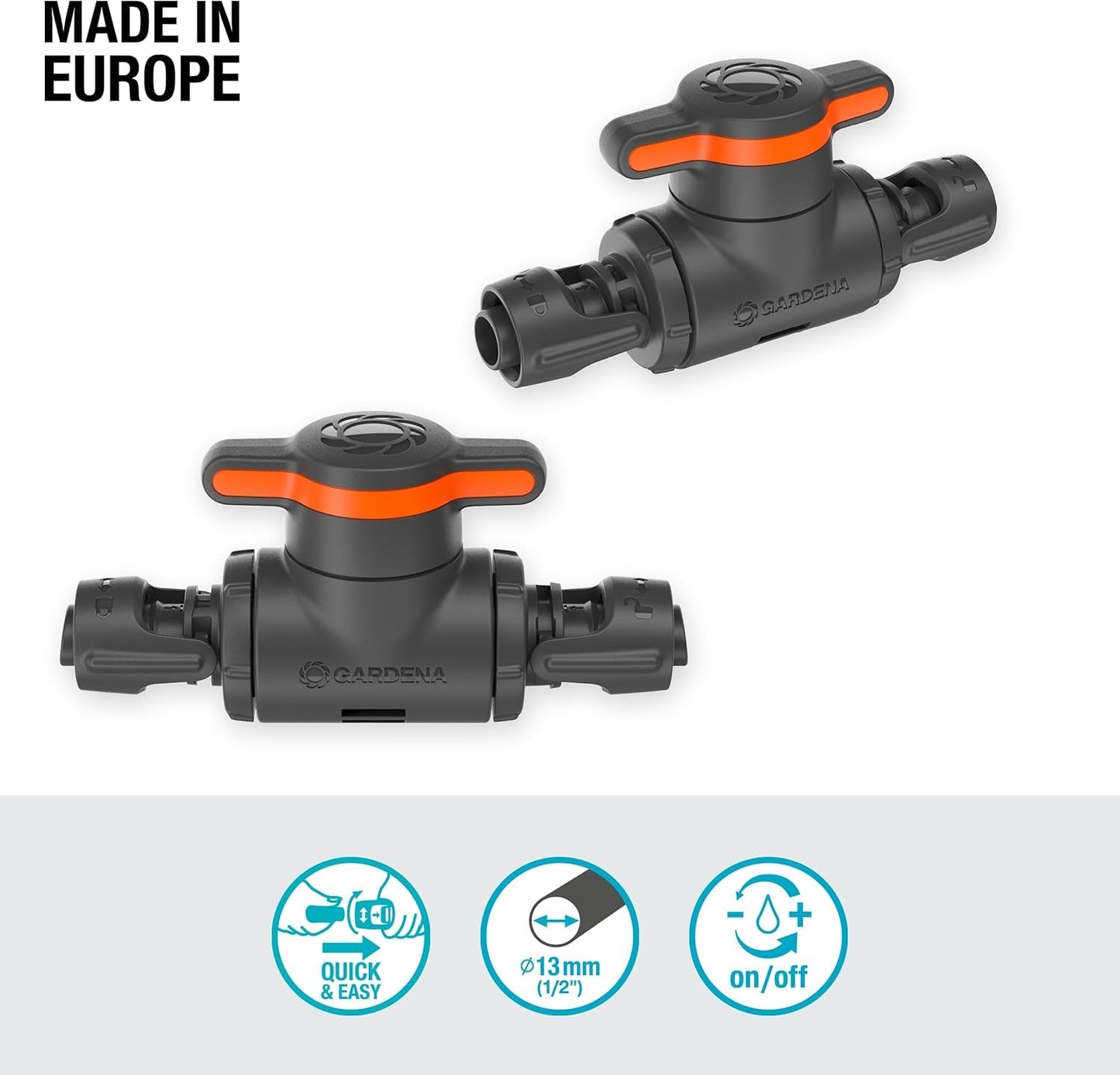 Gardena Micro-Drip-System regel- en afsluitklep 13 mm (1/2 inch): Eenvoudige afsluiting van leidingen en traploze regeling van de waterstroom, accessoire voor het leggen van druppelleidingen (13207-20)