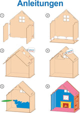 Baker Ross FN199 Bouw je eigen houten poppenhuis - 1-delig poppenhuisbouwpakket voor kinderknutselset