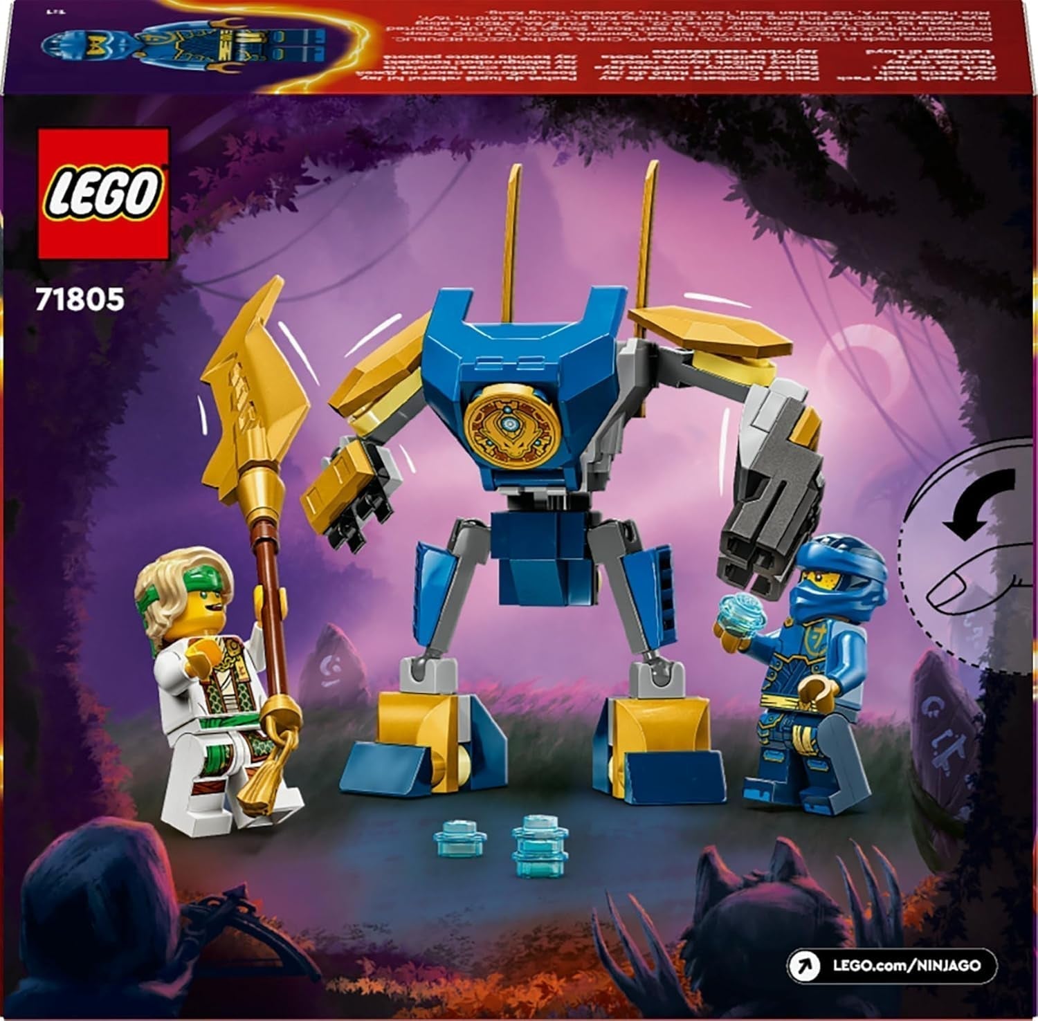 LEGO NINJAGO Jay Battle Mecha, ninjaspeelgoed voor kinderen met figuren, waaronder Jay minifiguur met mini-katana, actiefiguren en mecha, klein cadeautje voor creatieve jongens en meisjes vanaf 6 jaar 71805 Bouwsets Besuche den LEGO-Store