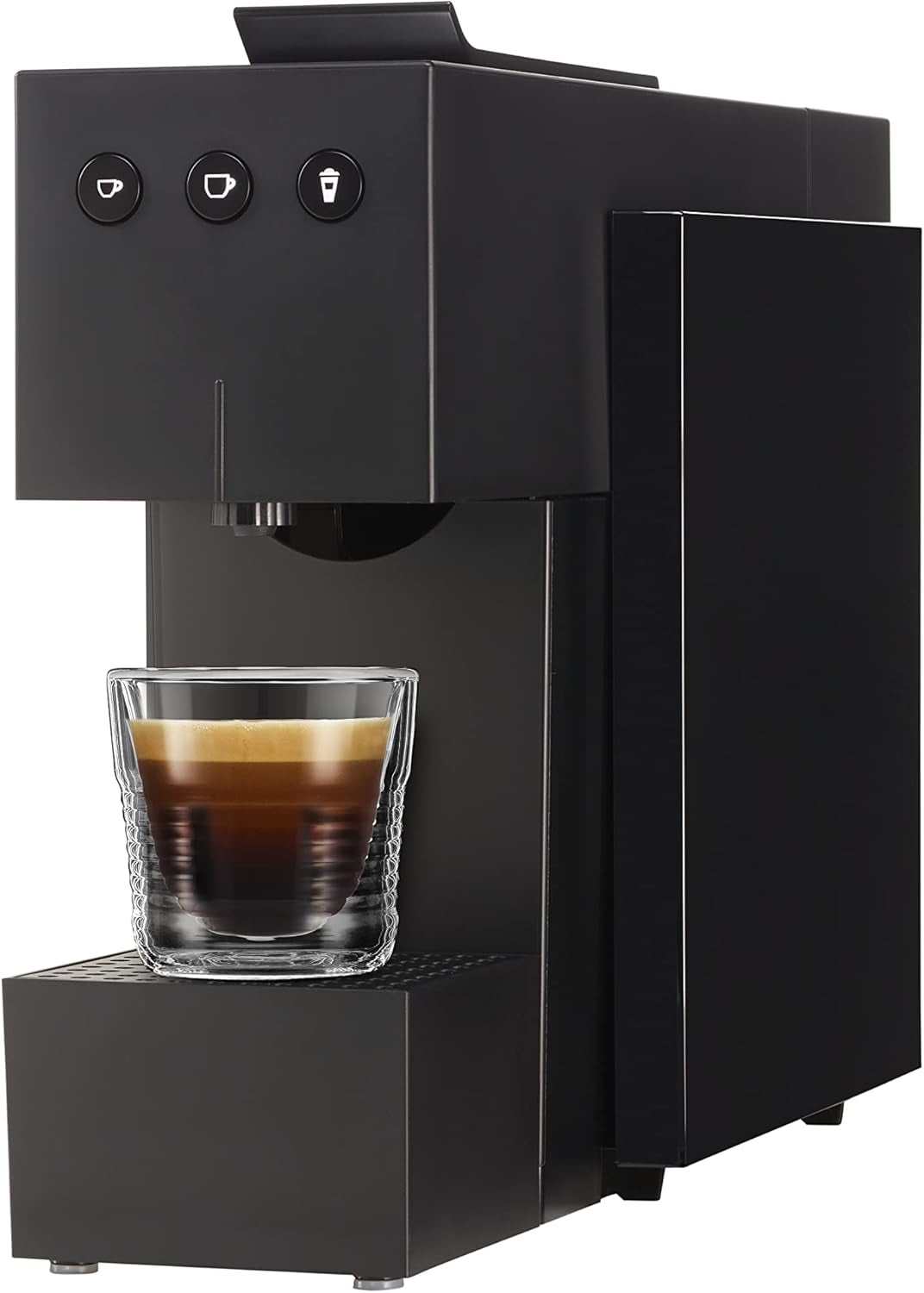 Espressomachine met K-FEE SQUARE capsules voor koffie, thee en cacao | Compacte espresso | Snelle verwarming | Watertank van 0,8 l | 19 maten | Pianozwart