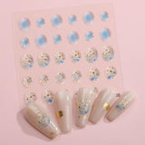 JMEOWIO 6 Blatt 3D Nagelsticker Goldene Onregelmatige Geometrische Nail Art Sticker Selbstklebend Nagelaufkleber 5D Stereoskopische Decoratie Nageldesign Zubehör