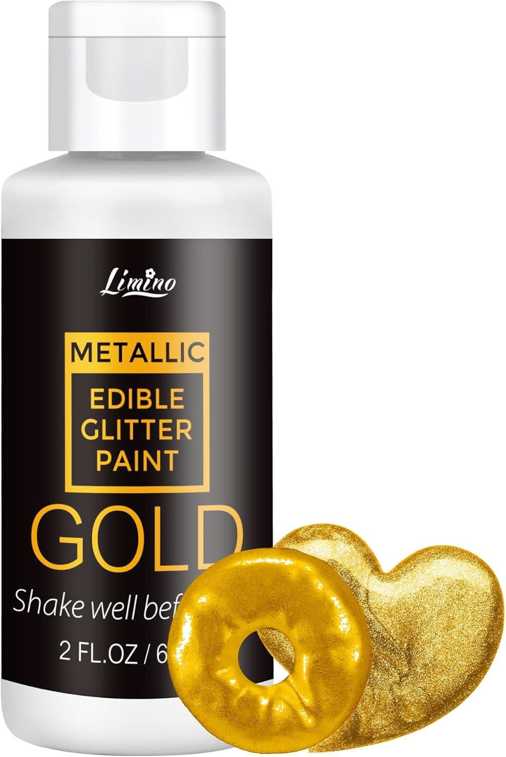Vloeibare eetbare glitter, 60 ml Naty Shop Gold