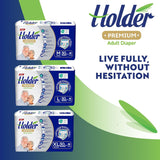 Wegwerpluiers voor volwassenen, unisex, waterdicht, absorberend, elastisch, zijkant, ademend, superabsorberend, dubbellaags, vochtindicator, 5-sterren dermatologische bescherming, medium