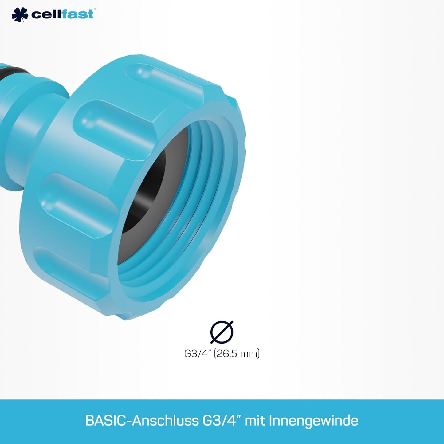 Cellfast Basic-aansluiting, blauw, G3/4" (26,5 mm)