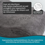 TEMPUR Memory Foam reiskussen, ergonomisch nekkussen, inclusief draagtas, antraciet, afmetingen 25 x 31 x 10/7 cm