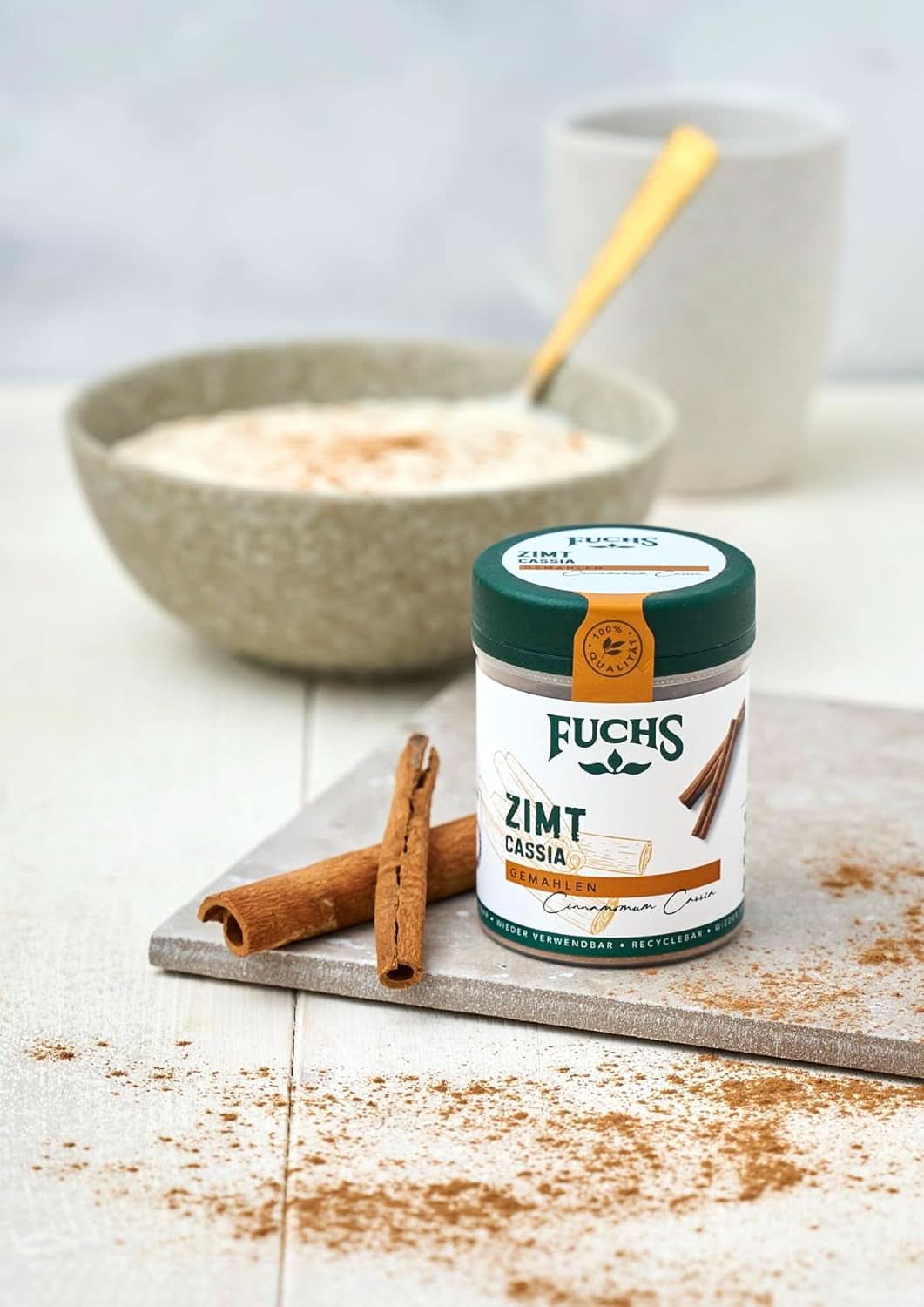 Fuchs Gemalen Cassia Kaneel - Voor het op smaak brengen van gebak, desserts of thee, 45 gram Specerijen Naty Shop