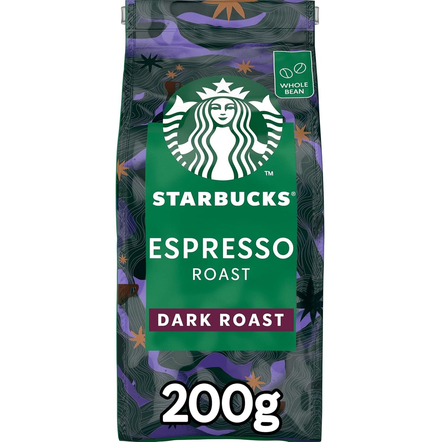STARBUCKS Espresso Roast, Black Roast, Hele Koffiebonen 200g (Pak van 6)
