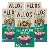 Allos ongezoete eiwitmuesli | Biologische Muesli | Havermout | Ontbijtgranen | Veganistisch (5 x 450 g), 1 stuk (pak van 5)